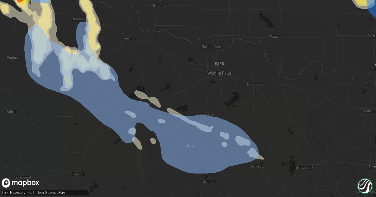 Hail map in Holliday, TX on June 23, 2026