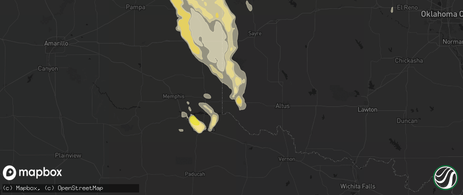 Hail map in Hollis, OK on June 23, 2026