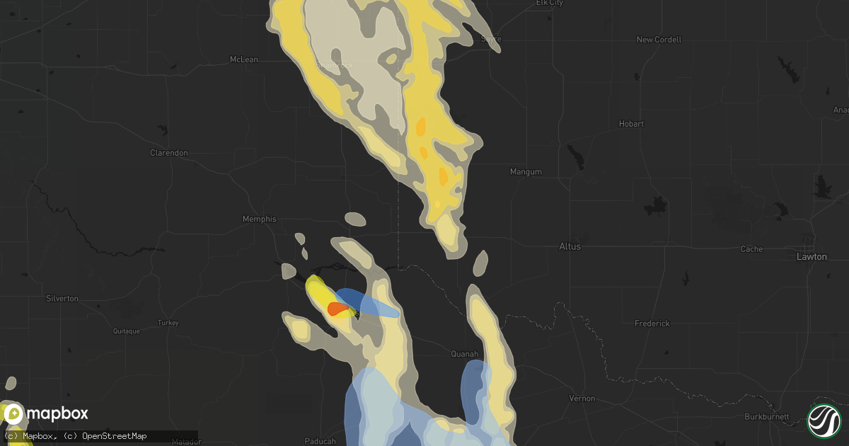 Hail map in Hollis, OK on June 23, 2026