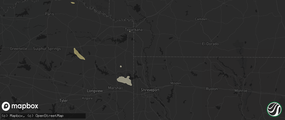 Hail map in Ida, LA on June 23, 2026
