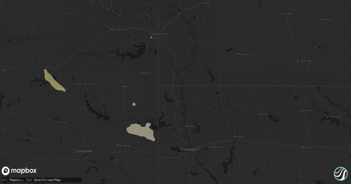 Hail map in Ida, LA on June 23, 2026