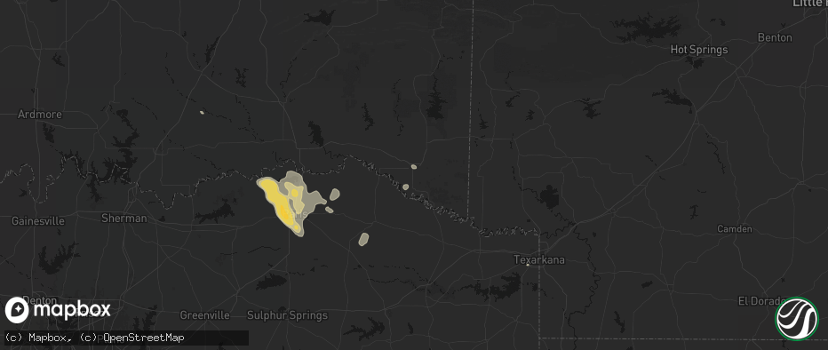 Hail map in Idabel, OK on June 23, 2026