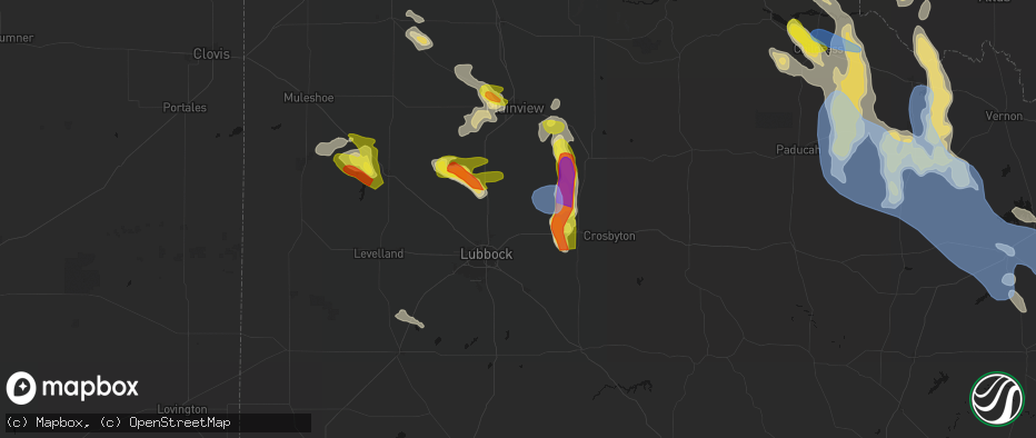 Hail map in Idalou, TX on June 23, 2026