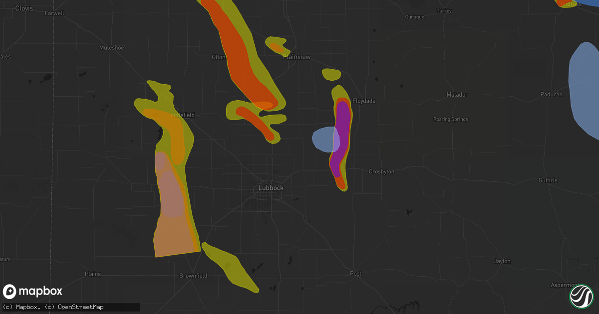 Hail map in Idalou, TX on June 23, 2026