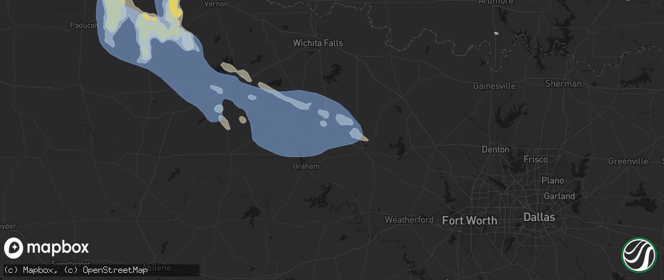 Hail map in Jermyn, TX on June 23, 2026
