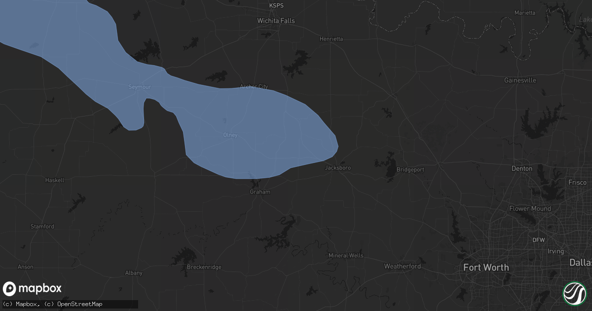 Hail map in Jermyn, TX on June 23, 2026