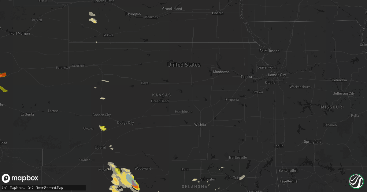 Hail map in Kansas on June 23, 2026