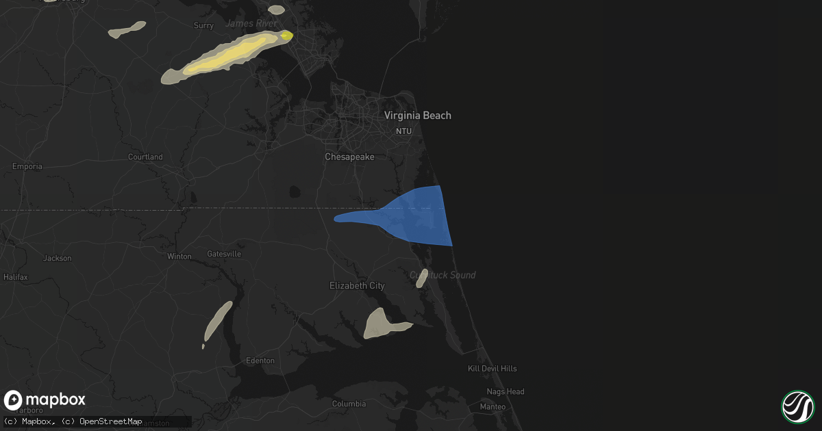 Hail map in Knotts Island, NC on June 23, 2026