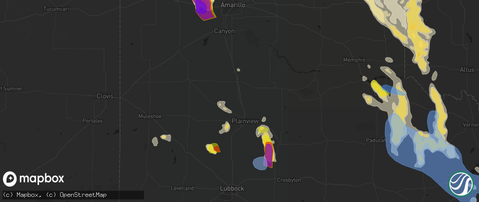 Hail map in Kress, TX on June 23, 2026
