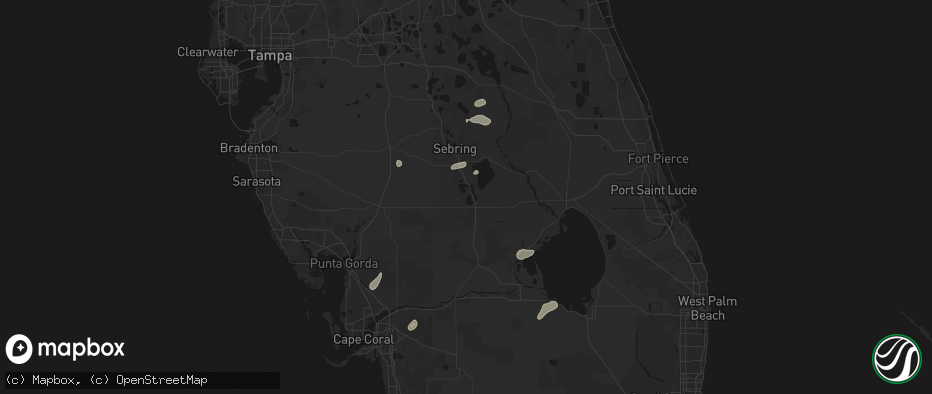 Hail map in Lake Placid, FL on June 23, 2026
