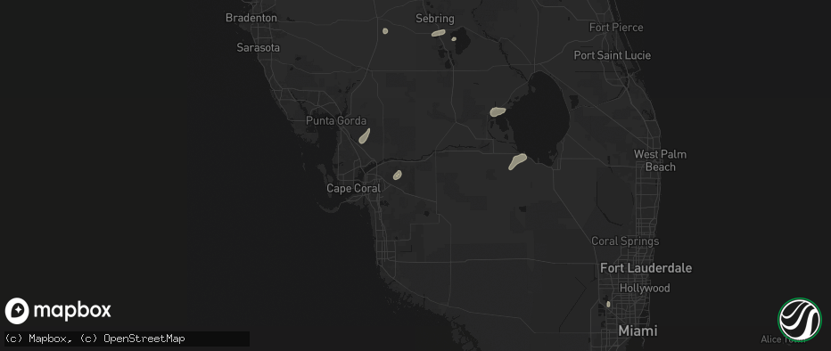 Hail map in Lehigh Acres, FL on June 23, 2026