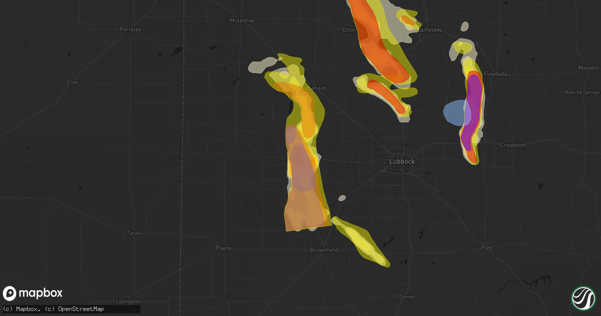 Hail map in Levelland, TX on June 23, 2026