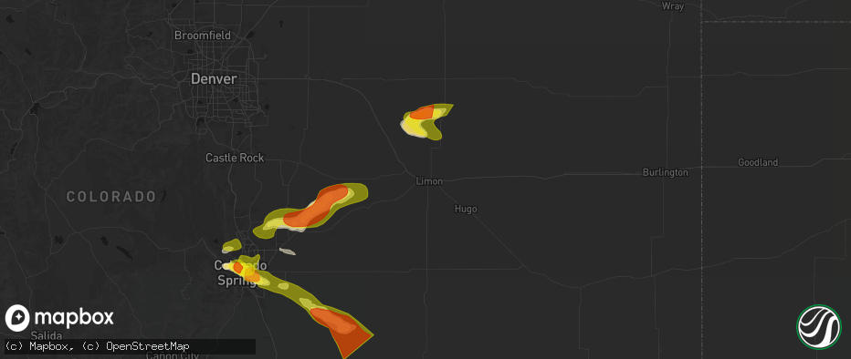 Hail map in Limon, CO on June 23, 2026