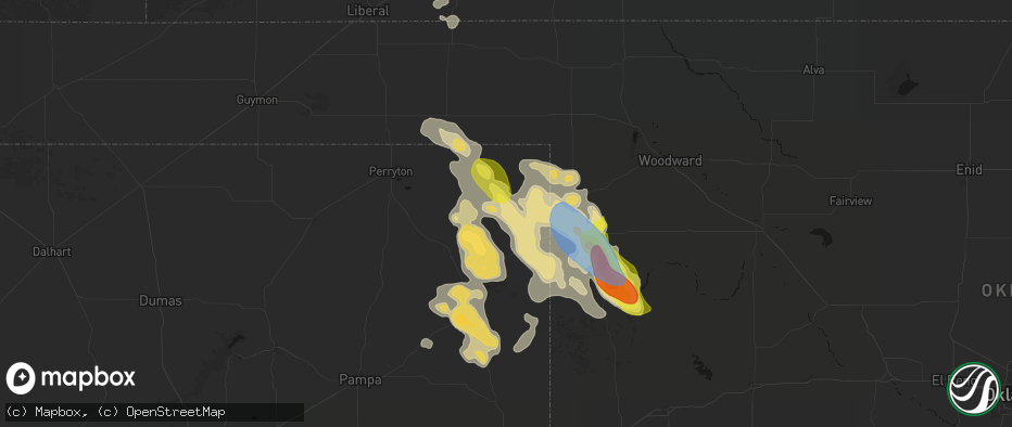 Hail map in Lipscomb, TX on June 23, 2026