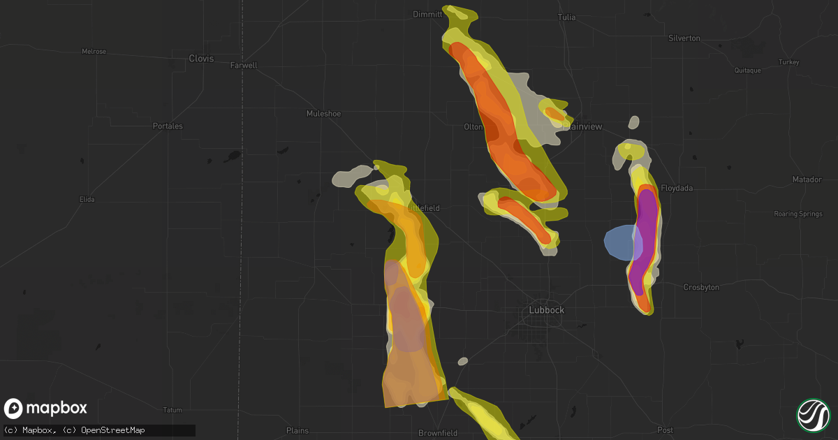 Hail map in Littlefield, TX on June 23, 2026