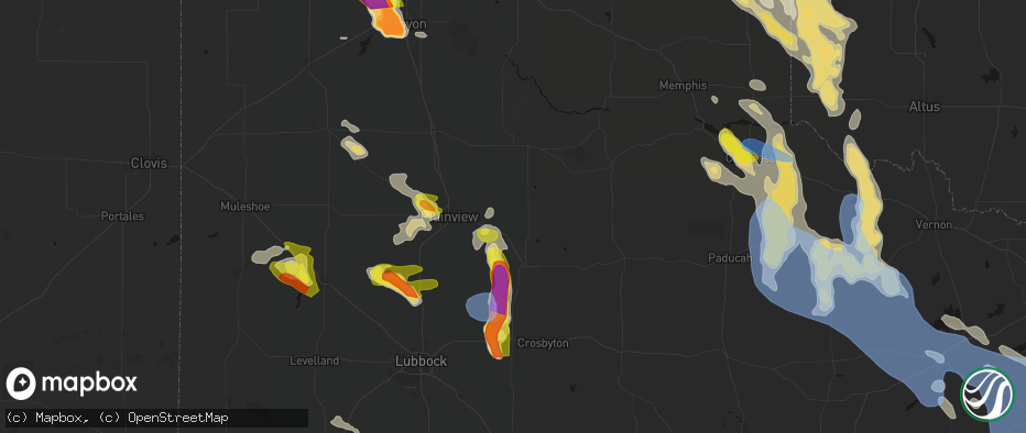 Hail map in Lockney, TX on June 23, 2026