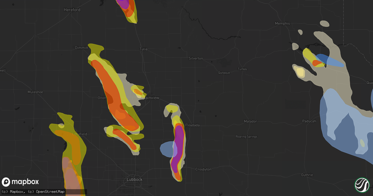Hail map in Lockney, TX on June 23, 2026