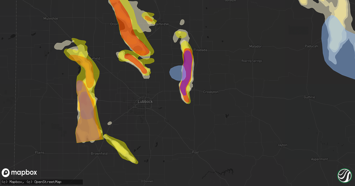 Hail map in Lorenzo, TX on June 23, 2026