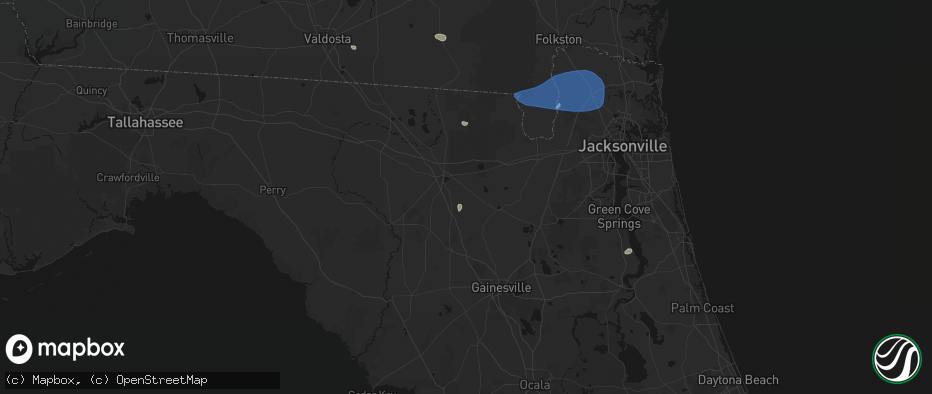 Hail map in Lulu, FL on June 23, 2026