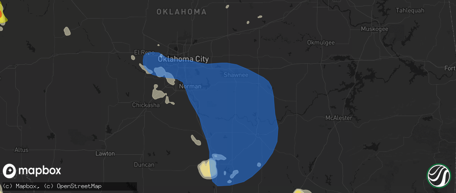 Hail map in Macomb, OK on June 23, 2026