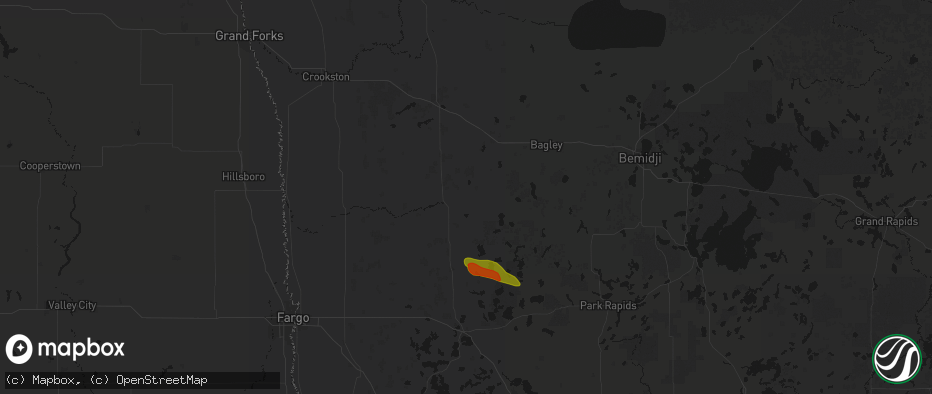 Hail map in Mahnomen, MN on June 23, 2026