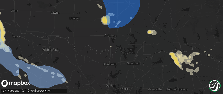 Hail map in Marietta, OK on June 23, 2026