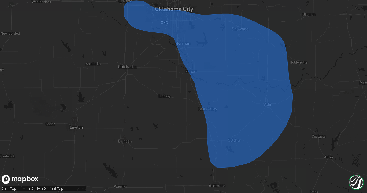 Hail map in Maysville, OK on June 23, 2026