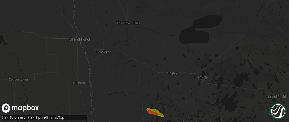 Hail map in Mcintosh, MN on June 23, 2026