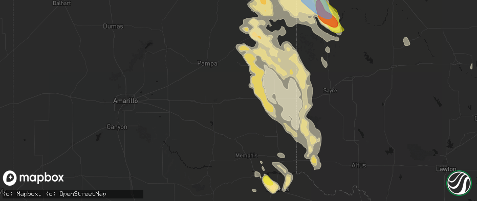 Hail map in Mclean, TX on June 23, 2026