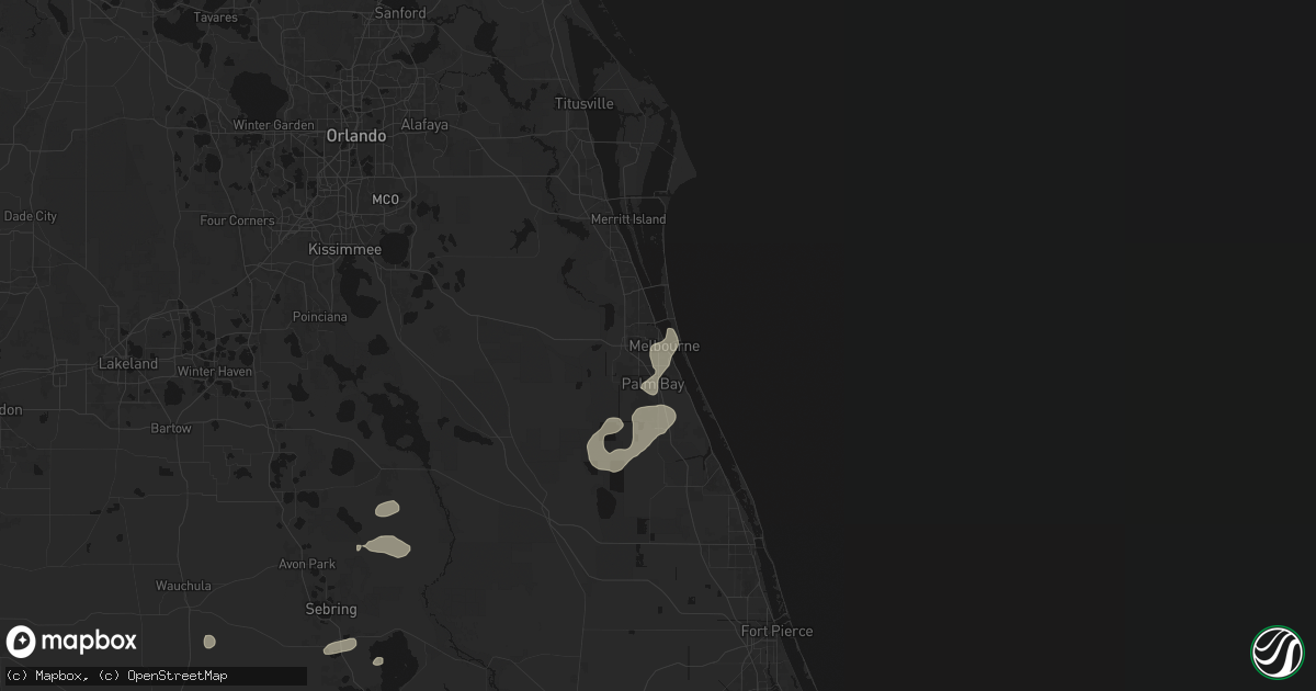 Hail map in Melbourne, FL on June 23, 2026