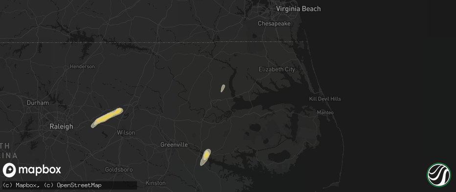 Hail map in Merry Hill, NC on June 23, 2026