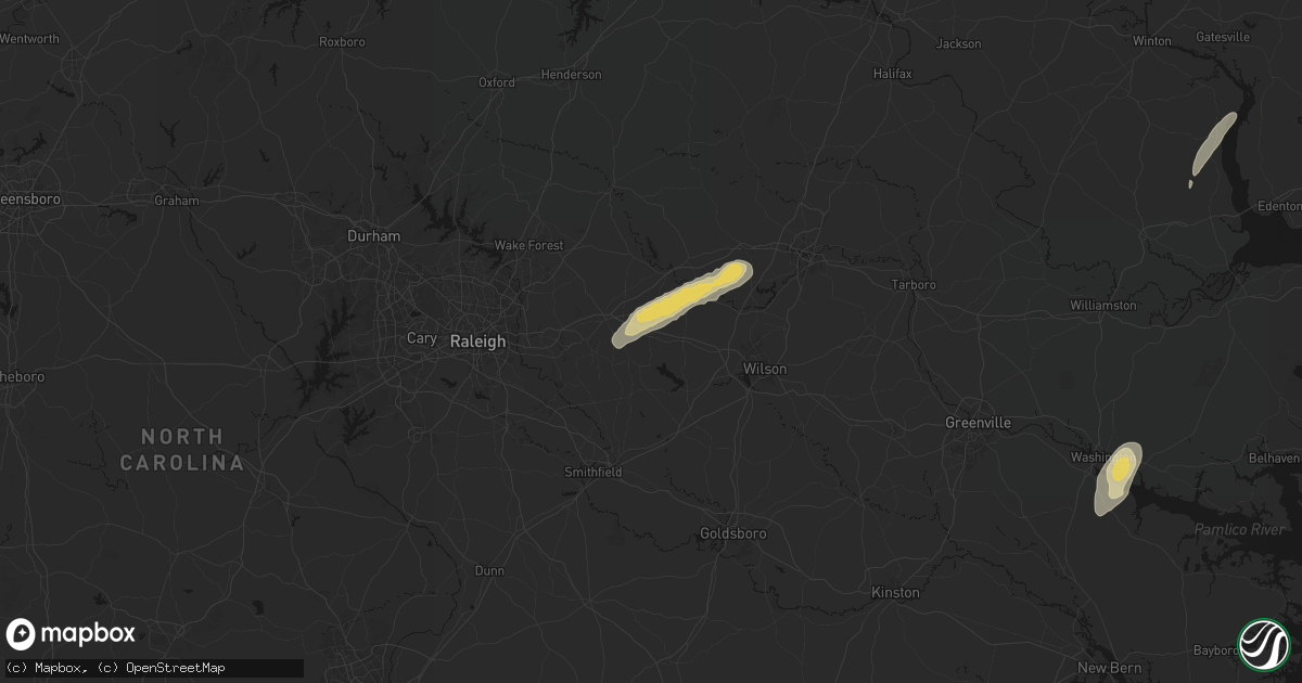 Hail map in Middlesex, NC on June 23, 2026