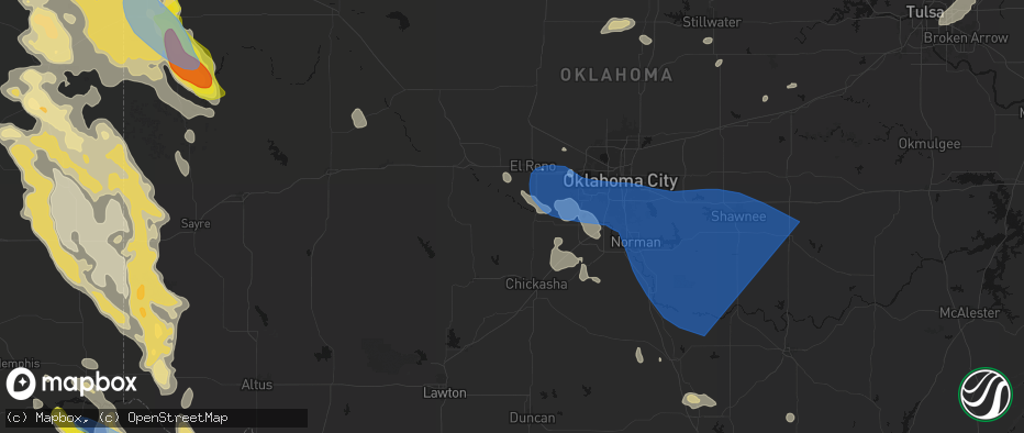 Hail map in Minco, OK on June 23, 2026