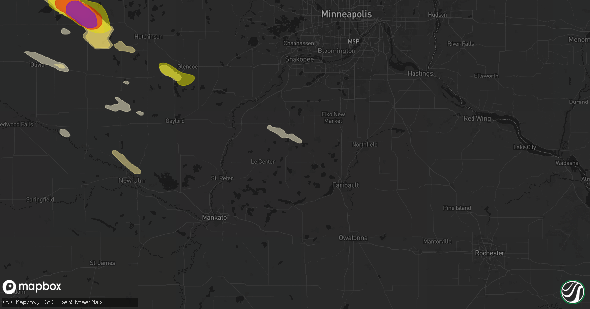 Hail map in Montgomery, MN on June 23, 2026