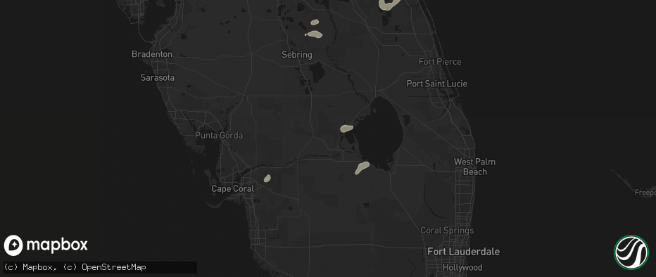 Hail map in Moore Haven, FL on June 23, 2026