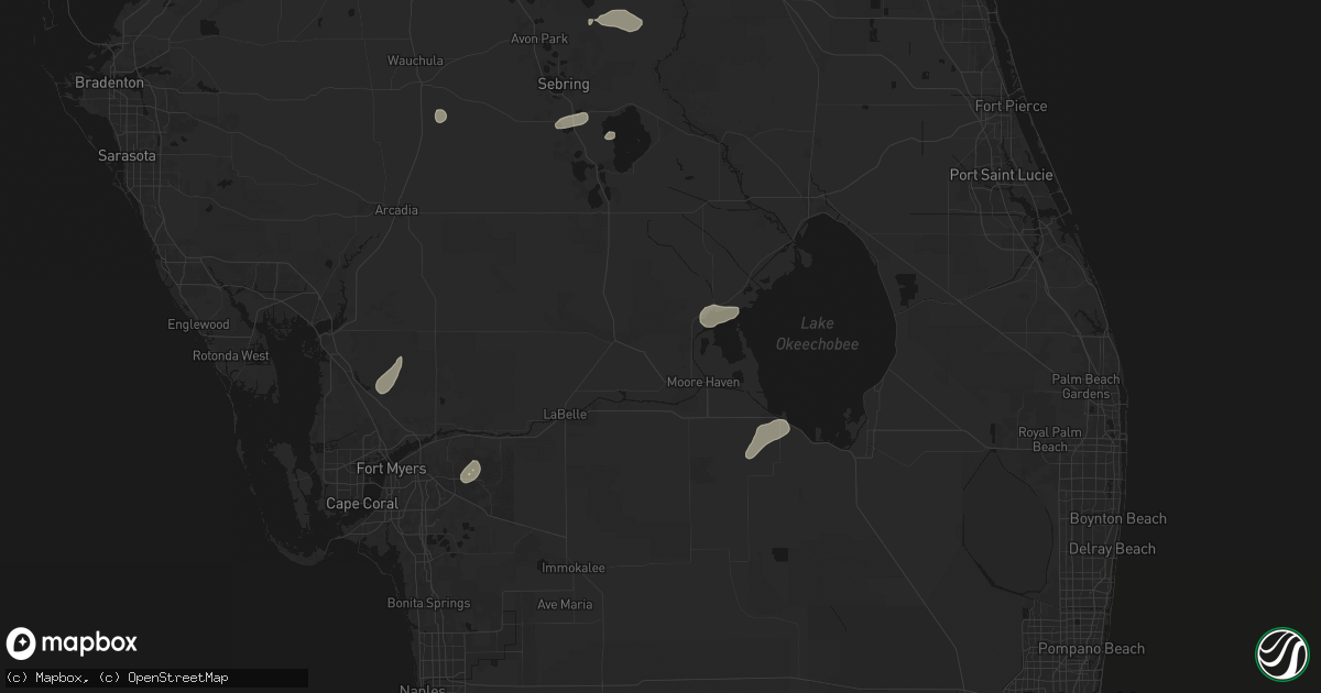 Hail map in Moore Haven, FL on June 23, 2026