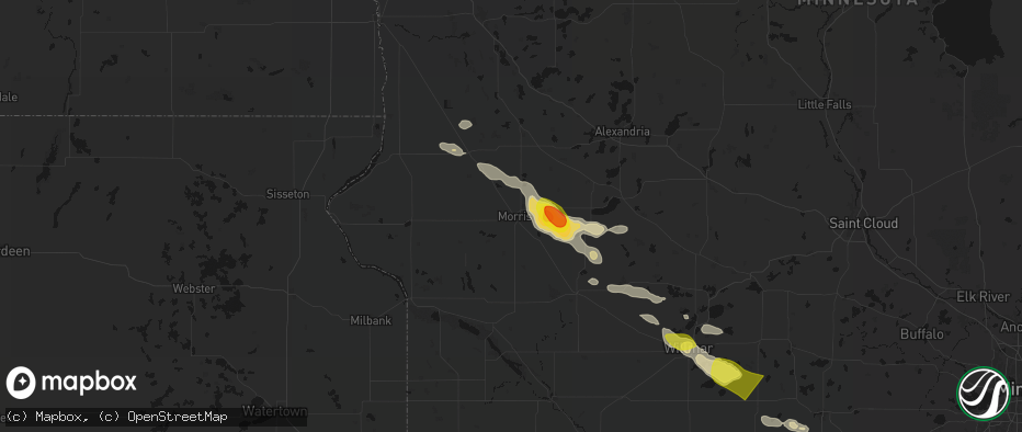 Hail map in Morris, MN on June 23, 2026