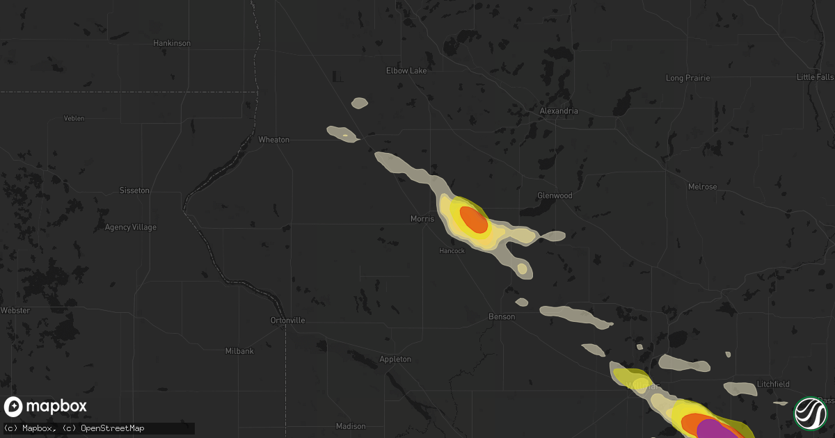 Hail map in Morris, MN on June 23, 2026