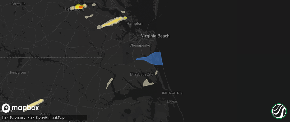 Hail map in Moyock, NC on June 23, 2026
