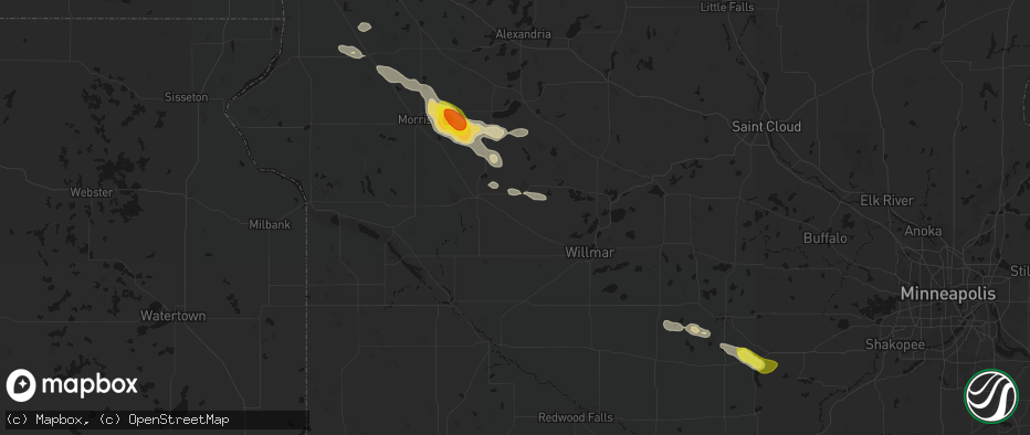 Hail map in Murdock, MN on June 23, 2026