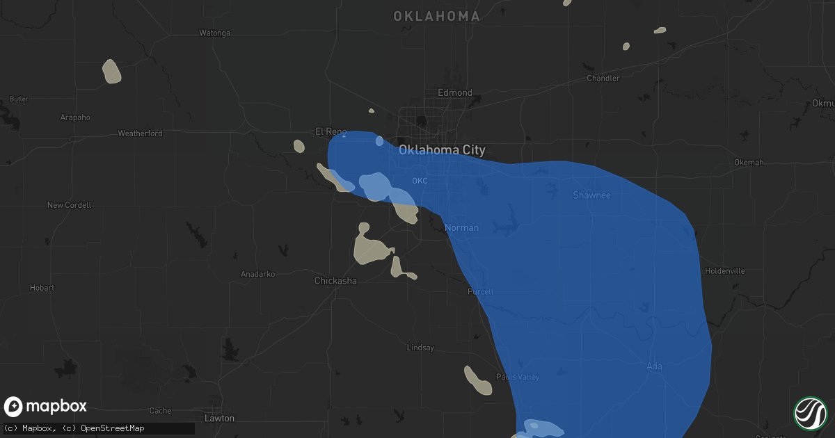 Hail map in Newcastle, OK on June 23, 2026