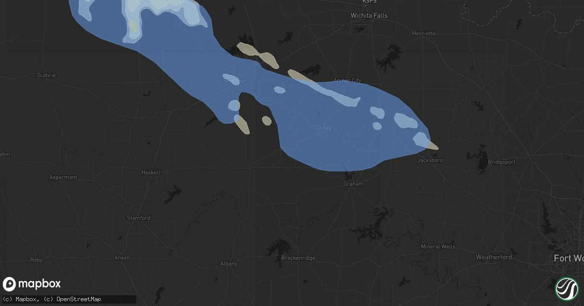 Hail map in Newcastle, TX on June 23, 2026