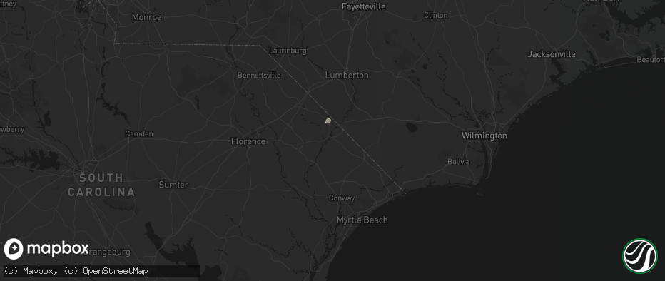 Hail map in Nichols, SC on June 23, 2026