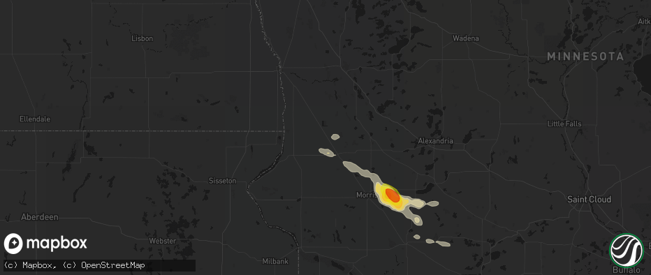 Hail map in Norcross, MN on June 23, 2026