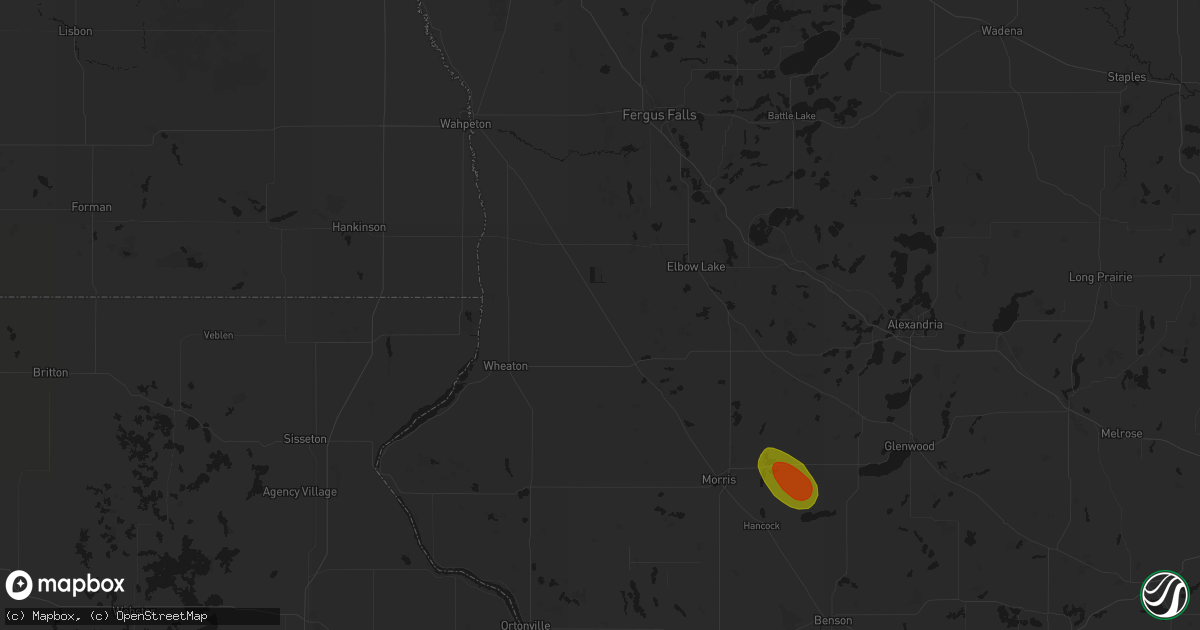 Hail map in Norcross, MN on June 23, 2026