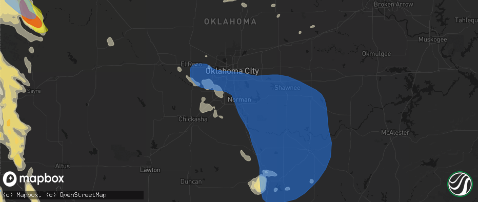 Hail map in Norman, OK on June 23, 2026