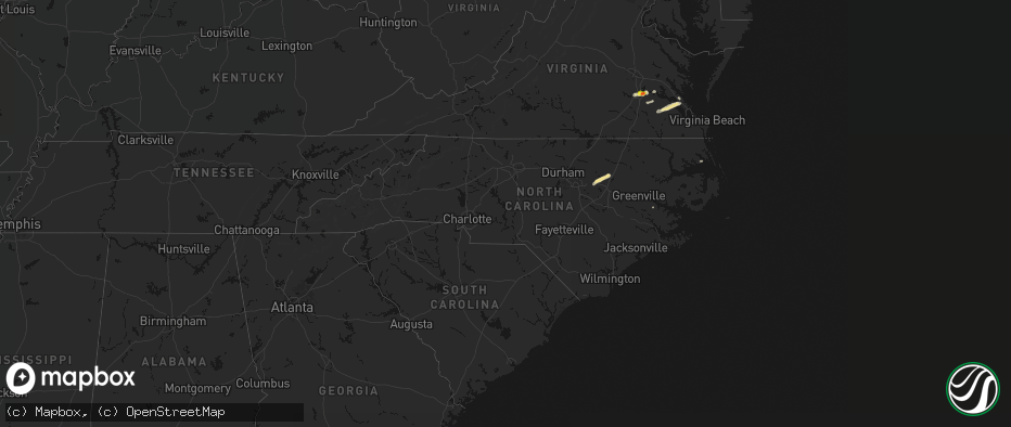Hail map in North Carolina on June 23, 2026