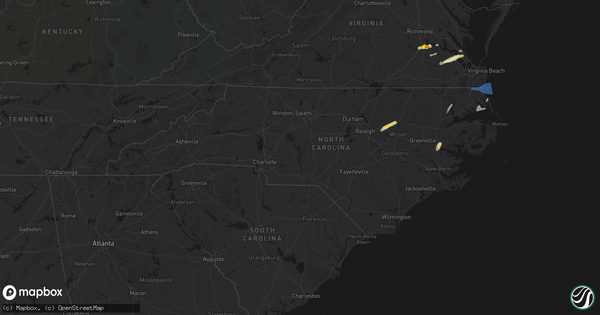 Hail map in North Carolina on June 23, 2026