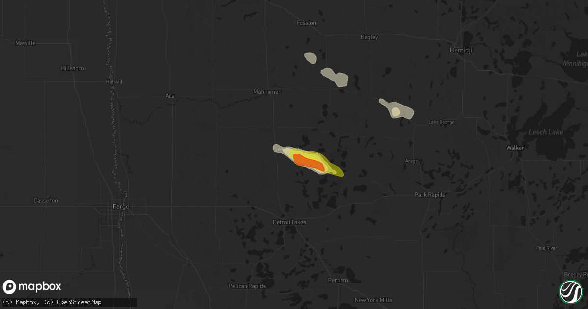 Hail map in Ogema, MN on June 23, 2026