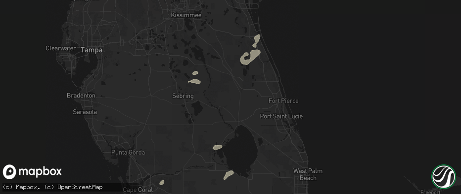Hail map in Okeechobee, FL on June 23, 2026
